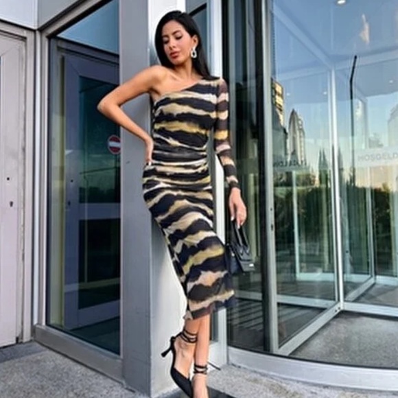 ZARA TIE-DYE PRINT TULLE DRESS - Picture 7 of 14